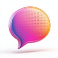 AI image, Gradient speech bubble icon with halftone pattern for digital communication concept Royalty Free Stock Photo