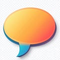 AI image. Gradient speech bubble with orange and blue hues for design projects and text illustration Royalty Free Stock Photo