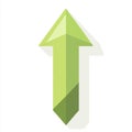 AI image Green upward arrow illustration featuring depth and direction for business growth projects Royalty Free Stock Photo