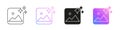 AI Image Icons With Sparkles Representing Picture and Photo Editing. Artificial Intelligence Visual Generation Symbol Royalty Free Stock Photo