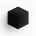 AI image Minimalist black cube suspended above a white surface simple design solid dark Royalty Free Stock Photo