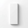 AI image of a minimalist pristine white rectangular box casting soft shadows on a clean white Royalty Free Stock Photo
