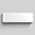 AI image Modern minimalist white shelf on subtle gray wall casting soft shadow simple design Royalty Free Stock Photo