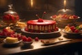 Ai image of mouth-watering desserts takes center stage on a beautifully arranged table