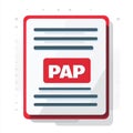 AI image PAP document icon on white background with red frame for presentations apps or websites Royalty Free Stock Photo