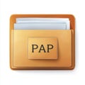 AI image PAP folder with documents inside a modern illustration style of a file container icon Royalty Free Stock Photo