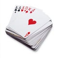 AI image Playing Cards Aces A Royal Flush Deck Stack on White Background for Games and Gambling Royalty Free Stock Photo