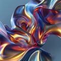 3d liquid abstract metallic holographic colorful image Royalty Free Stock Photo