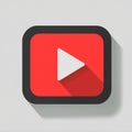 AI image, Red Play Button Icon with 3D Effect for Online Video Sharing and Platforms Royalty Free Stock Photo