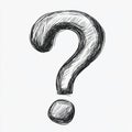 AI image: Sketch of a question mark uncertainty curiosity inquiry questioning ponder solution Royalty Free Stock Photo