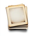AI image, Stack of Aged Photo Frames with Blank Centers for Artistic Composites projects memories Royalty Free Stock Photo
