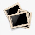 AI image. Stack of blank photo frames elegantly arranged with modern beige borders create a Royalty Free Stock Photo
