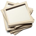AI image Stack of Blank Vintage Slides Presentation Nostalgic Photo Frames White Space Template Royalty Free Stock Photo