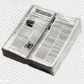AI image Stack of open newspapers showcasing articles and headlines information reading journalism Royalty Free Stock Photo