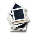 AI image Stack of retro photo frames on white background for memories montage Royalty Free Stock Photo