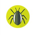 AI image. Tick illustration inside bright round shape parasitic insect vector icon Royalty Free Stock Photo