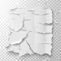 AI image Torn textured paper sheet on transparent background with ragged edges and grunge surface Royalty Free Stock Photo