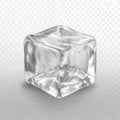 AI image, Transparent ice cube with realistic reflections on a checkered background for summer Royalty Free Stock Photo