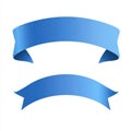 AI image, Two Elegant Blue Ribbons on White Background Decorative for Design Projects Celebrations Royalty Free Stock Photo