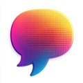 AI image. Vibrant Gradient Speech Bubble Icon for Communication and Dialogue Design Element Royalty Free Stock Photo