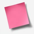 AI image, Vibrant pink adhesive note square on soft white surface for reminders or messages Royalty Free Stock Photo