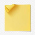 AI image Yellow adhesive note with curled corner for memos and reminders or to-do lists on Royalty Free Stock Photo