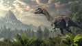 AI imagination of a Herrerasaurus dinosaur. AI generated Royalty Free Stock Photo