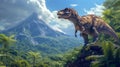 AI imagination of a Herrerasaurus dinosaur. AI generated Royalty Free Stock Photo