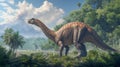 AI imagination of a Iguanodon dinosaur. AI generated