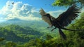 AI imagination of a Microraptor dinosaur. AI generated