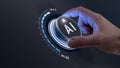 AI implementation and integration consultant turning knob to streamline and automate business workflows with artificial Royalty Free Stock Photo
