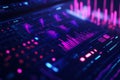 AI-inspired futuristic interface with glowing HUD elements, deep data visualization, dynamic Royalty Free Stock Photo