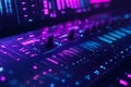 AI-inspired futuristic interface with glowing HUD elements, deep data visualization, dynamic Royalty Free Stock Photo