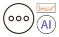 AI Integration with Analytics Chart and Messaging Interface Concept Royalty Free Stock Photo