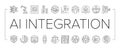 ai integration automation icons set vector Royalty Free Stock Photo
