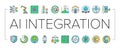 ai integration automation icons set vector Royalty Free Stock Photo
