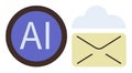 AI Integration in Cloud Email Communication for Smart and Efficient Messaging Royalty Free Stock Photo