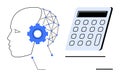 AI Integration in Financial Applications Featuring Neural Connectivity and Calculation Royalty Free Stock Photo