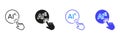 Ai Interaction Click Line And Solid Icon Set. Artificial Intelligence Engagement And User Interface Outline And Royalty Free Stock Photo