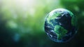 AI interpreting global climate data through a dynamic holographic globe, representing AI's role in environmental solutions