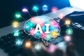 AI and IoT concepts of business.