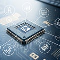 AI and IoT microchip technology Royalty Free Stock Photo