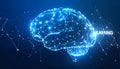 AI Learning - Digital Brain and Neural Network Royalty Free Stock Photo
