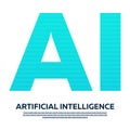 AI Letter Artificial Intelligence with binary code. Vector illustration.