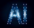 AI Letter,polygon, blue 3