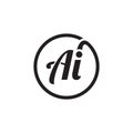 Ai letter circle logo Royalty Free Stock Photo