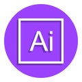 AI Letter sign badge icon. Simple glyph, flat vector of web icons for ui and ux, website or mobile application Royalty Free Stock Photo