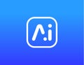 AI logo, artificial intelligence badge with minimal typography, virtual assistant icon. Smart tech symbol for cloud Royalty Free Stock Photo