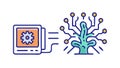 AI Machine Learning Neural Networks Data Flat Icon, vector design Generative AI Royalty Free Stock Photo