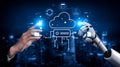 AI Managed Cloud Storage and Data Synchronization Motif Royalty Free Stock Photo